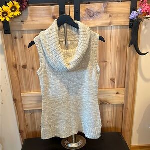 Chico's Beige Sleeveless Cowl Neck Sweater